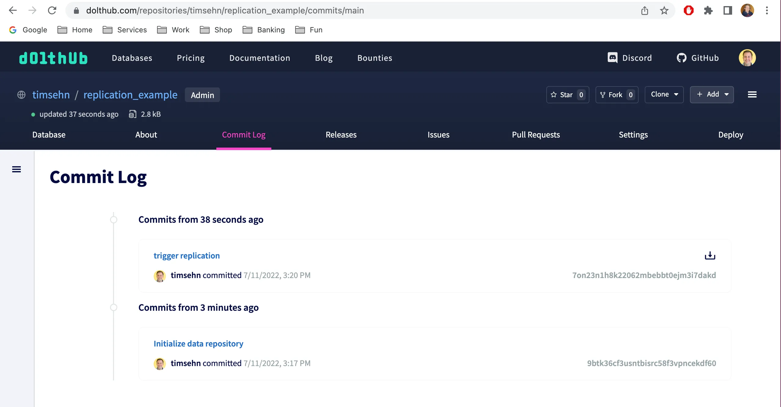 DoltHub Replication Example